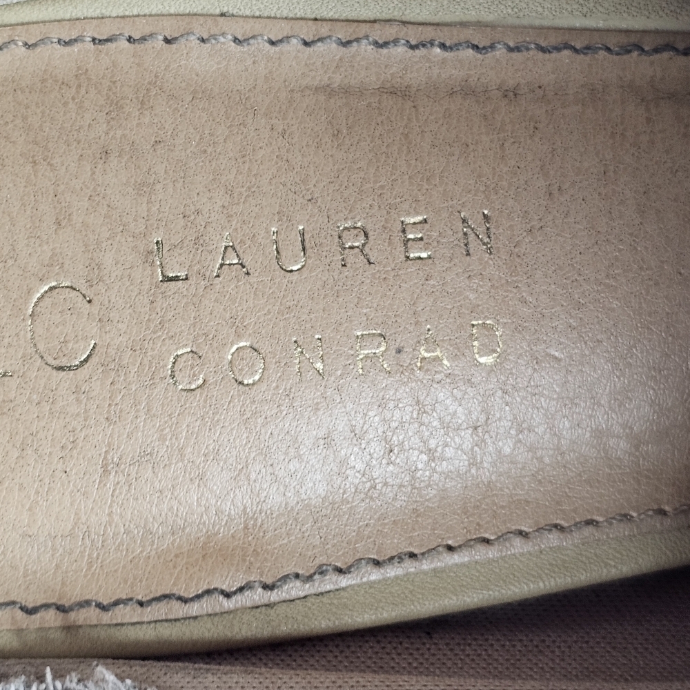 Lauren Conrad Tan Corundum Woven Mules with Stacked Heel Size 9.5 - Picture 8 of 8